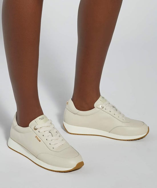 Dune Ladies Ettah - Suede Lace-Up Runner Trainers - Image 3