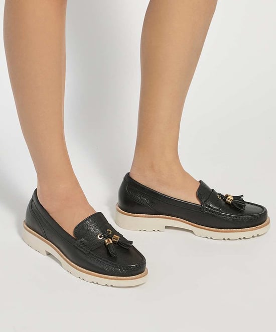 Dune Ladies Wf Gwen - Wide Fit Casual Tassel Trim Loafers - Image 3