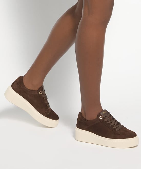 Dune Ladies Evienne - Leather Lace-Up Chunky Trainers - Image 3