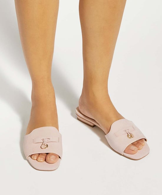 Dune Ladies Lindo - Leather Tassel Trim Slip-On Sandals - Image 3