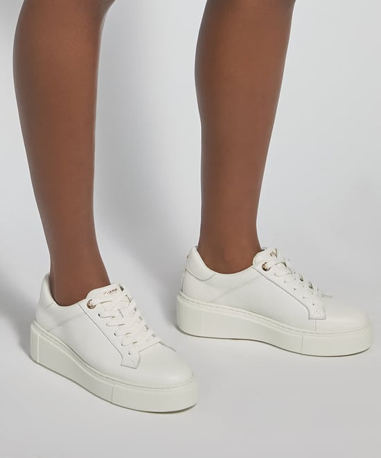 Dune Ladies Evienne - Leather Lace-Up Chunky Trainers - Image 3