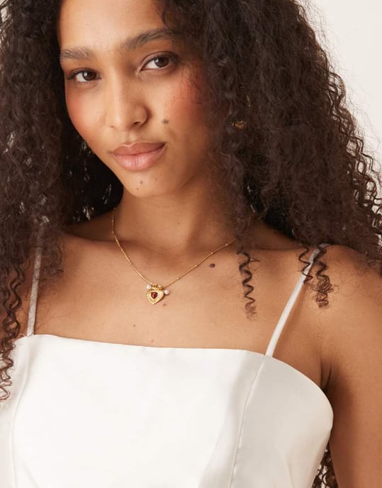 Gina Tricot satin volume peplum top in off white - Image 4