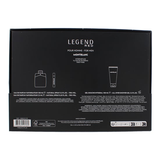 Montblanc Legend Red Eau de Parfum 100ml, Eau de Parfum 7.5ml + Shower Gel 100ml Gift Set for Him - Image 4