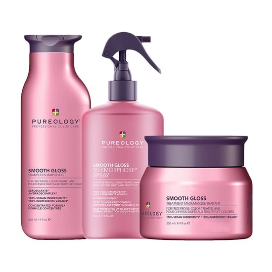 Pureology Smooth Gloss Shampoo, Mask & Silkmorphose Spray Pack - Image 1