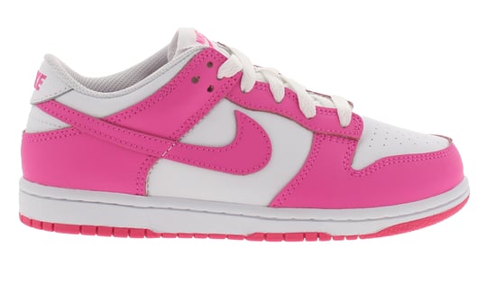 Nike Younger Girls Trainers Dunk Low Pb Lace Up white laser fuchsia - Image 2
