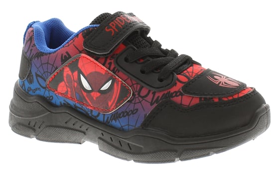 Spiderman Younger Boys Trainers Duplo Touch Fastening black red blue - Image 1