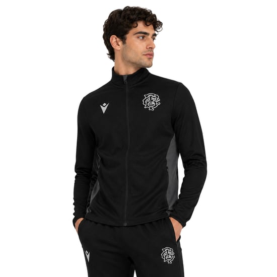 Macron Barbarians fleece-trainingsjack voor heren, seizoen 24/25 (Zwart, Wit) - Image 3