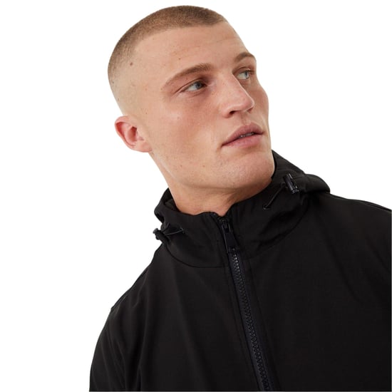 Everlast Mens Plain Hooded Soft Shell Jacket (Black) - Image 4