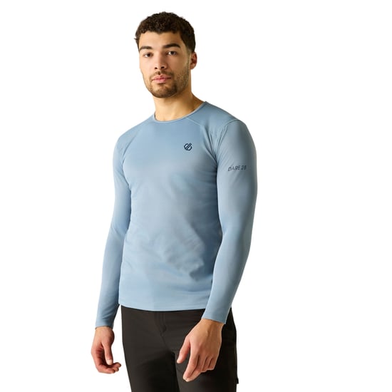 Dare 2B Mens Ventura Grid Crew Neck Fleece Top (Dusky Blue) - Image 1