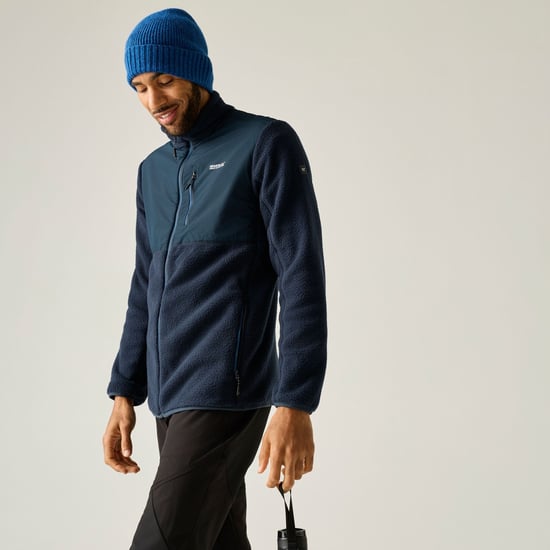 Regatta Mens Morran Water Resistant Full Zip Fleece Jacket (Navy) - Image 1