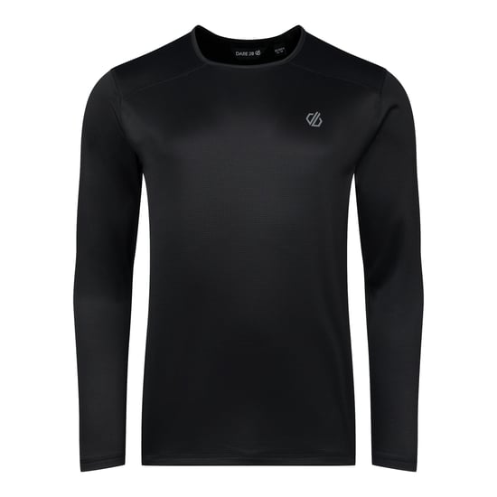 Dare 2B Mens Ventura Grid Crew Neck Fleece Top (Black) - Image 2