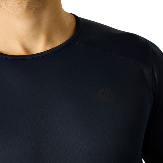 Dare 2B Mens Ventura Grid Crew Neck Fleece Top (Black) - Image 5
