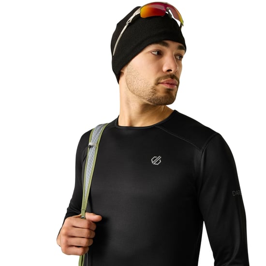 Dare 2B Mens Ventura Grid Crew Neck Fleece Top (Black) - Image 6