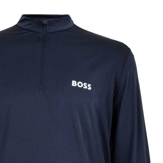Boss Heren Performance-shirt met kwartritssluiting en lange mouwen (Marine) - Image 3