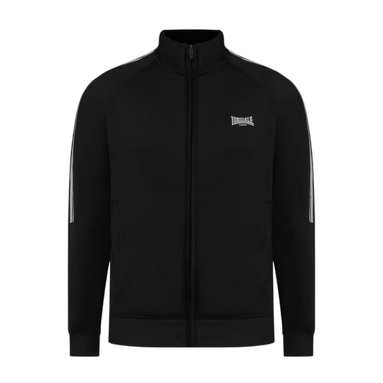 Lonsdale Mens Double Stripe Raglan Track Top (Black) - Image 2