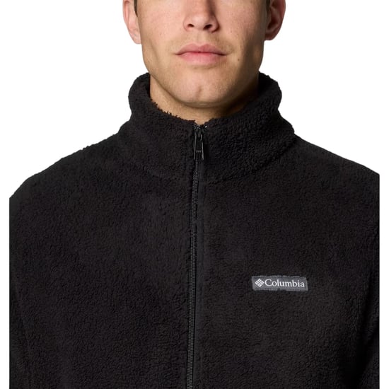 Columbia Mens Logo Full Zip Long-Sleeved Fleece Jacket (Black) - Image 4