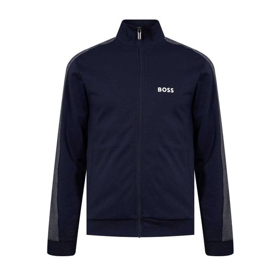 Boss Heren-trainingsjas met hoge kraag (Marine, Wit) - Image 1