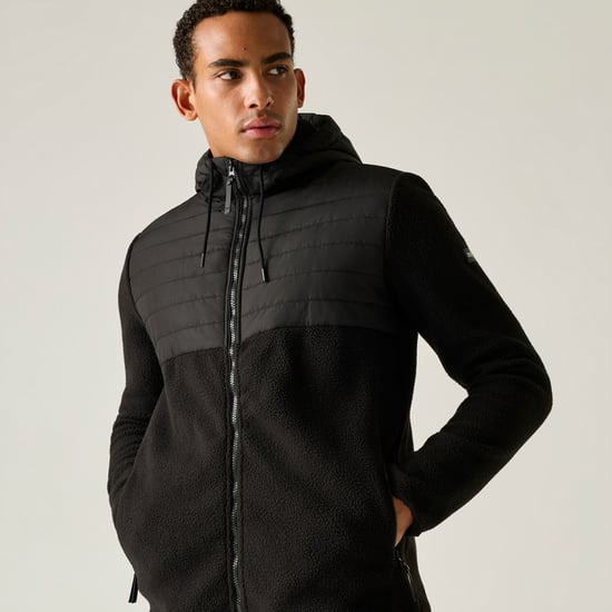 Regatta Mens Frankie Two Tone Borg Fleece Hybrid Jacket (Black) - Image 6