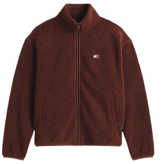 Tommy Jeans Mens Teddy Fleece Regular Fleece Jacket (Brown) - Image 2