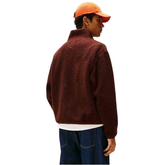Tommy Jeans Mens Teddy Fleece Regular Fleece Jacket (Brown) - Image 3