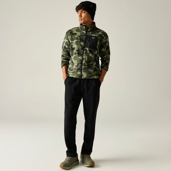 Regatta Mens Frankie Camouflage Fleece Jacket (Olive Night) - Image 1