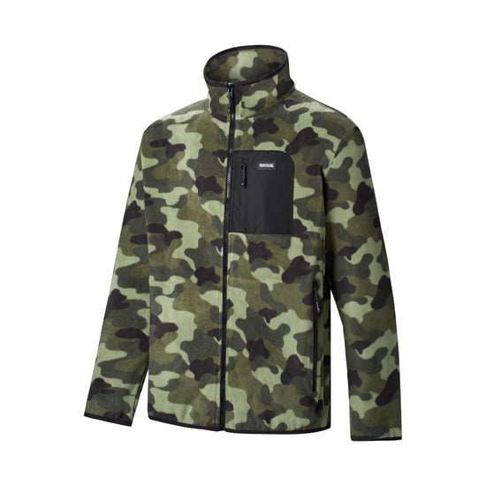 Regatta Mens Frankie Camouflage Fleece Jacket (Olive Night) - Image 4