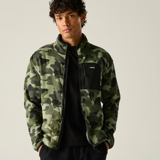 Regatta Mens Frankie Camouflage Fleece Jacket (Olive Night) - Image 6