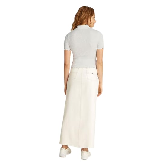 Tommy Jeans Crop-polo met plooien en een slank model voor dames (Ecru) - Image 3