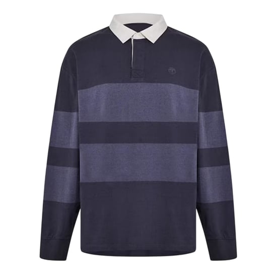 Timberland Heren Gestreept Rugby Poloshirt met Lange Mouwen (Zwart) - Image 1