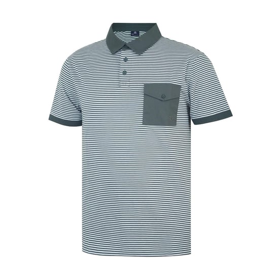 Giorgio Gestreepte poloshirt met zak voor heren (Houtskool/Wit) - Image 3