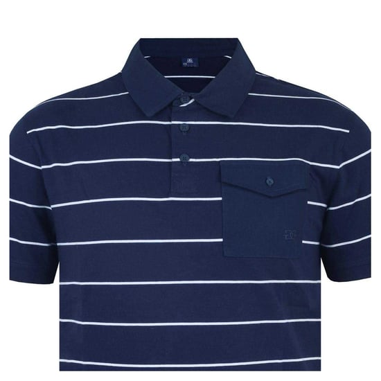 Giorgio Gestreepte poloshirt met zak voor heren (Marine, Wit) - Image 4