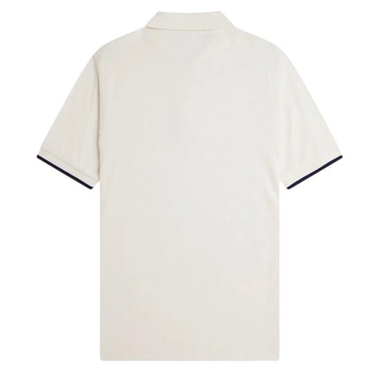 Fred Perry Mens Zip Neck Polo Shirt (Ecru/Black) - Image 3