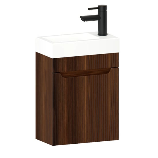 Mirlux Toiletmeubel vivo 40cm walnoot wastafel wit - Image 3