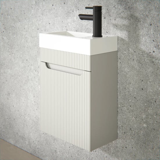 Mirlux Toiletmeubel vivo 40cm taupe wastafel wit - Image 5