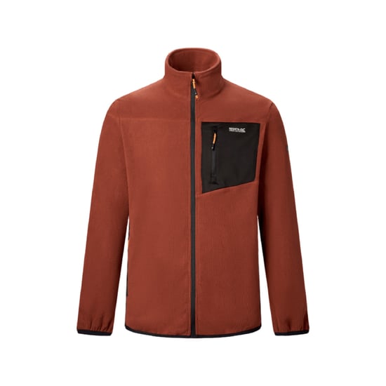 Regatta Mens Eadle Logo Full Zip Fleece (Burnt Henna/Black) - Image 2