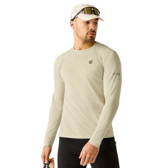 Dare 2B Mens Ventura Grid Crew Neck Fleece Top (Almond Milk) - Image 1