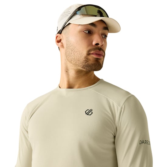 Dare 2B Mens Ventura Grid Crew Neck Fleece Top (Almond Milk) - Image 5