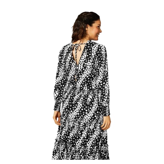 Biba Midi-jurk voor dames met getailleerde taille (Zwart, Wit) - Image 2