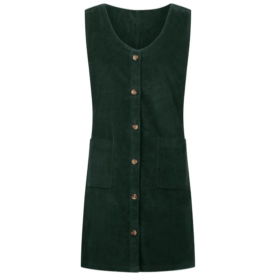 Trespass Womens/Ladies Tarissa Corduroy Pinafore Dress (Dark Green) - Image 2