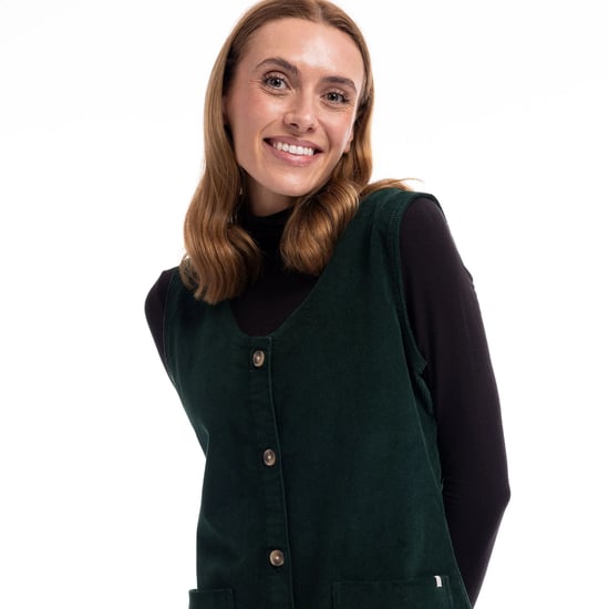 Trespass Womens/Ladies Tarissa Corduroy Pinafore Dress (Dark Green) - Image 4