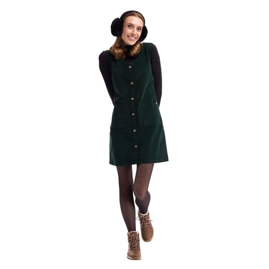 Trespass Womens/Ladies Tarissa Corduroy Pinafore Dress (Dark Green) - Image 5