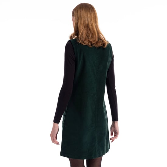 Trespass Womens/Ladies Tarissa Corduroy Pinafore Dress (Dark Green) - Image 6