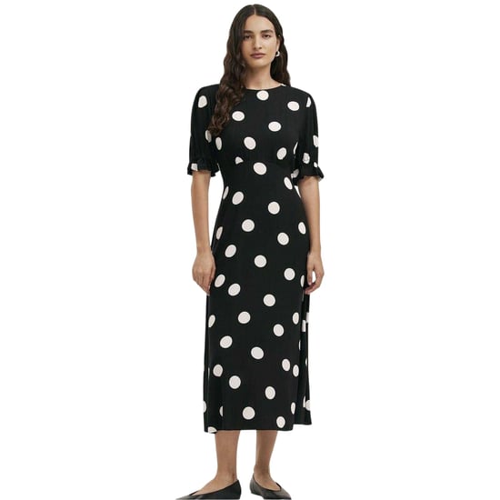 Finery Womens/Ladies Mela Polka Dot Crew Neck Midi Dress (Black) - Image 1