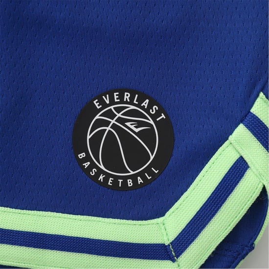 Everlast BB100 basketbalshort van mesh voor kinderen (Blauw/Groen) - Image 3