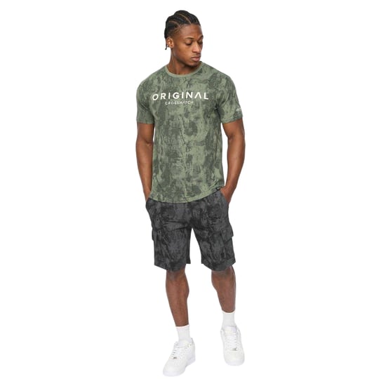 Crosshatch Cargoshorts för män i Cardon Camo-mönster (Svart) - Image 1