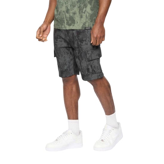 Crosshatch Cargoshorts för män i Cardon Camo-mönster (Svart) - Image 4