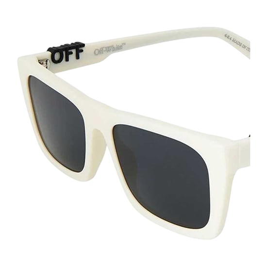 Off White Womens/Ladies Off UV Protection Square Sunglasses (White/Dark Grey) - Image 2