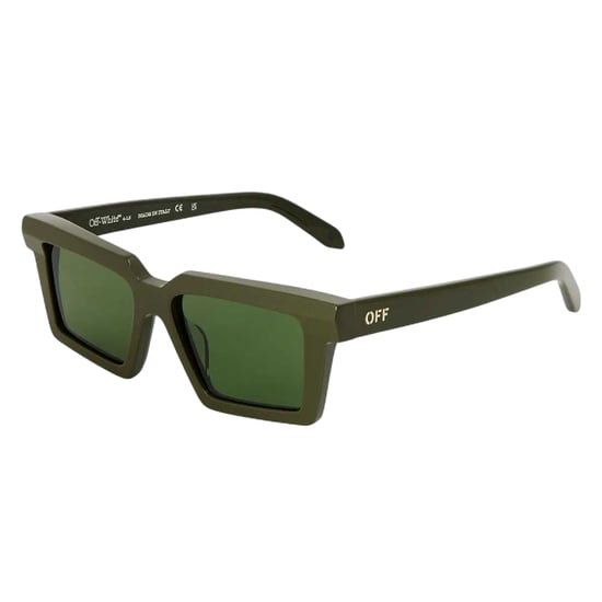 Off-White Unisex Adult Windsor Rectangle Sunglasses (Military Green) - Image 1