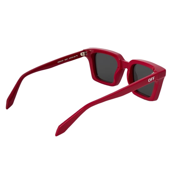 Off White Unisex Adult Rectangle Sunglasses (Red) - Image 2