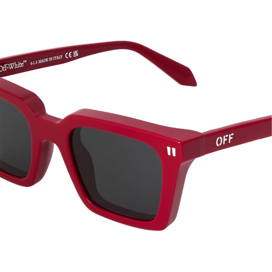 Off White Unisex Adult Rectangle Sunglasses (Red) - Image 3
